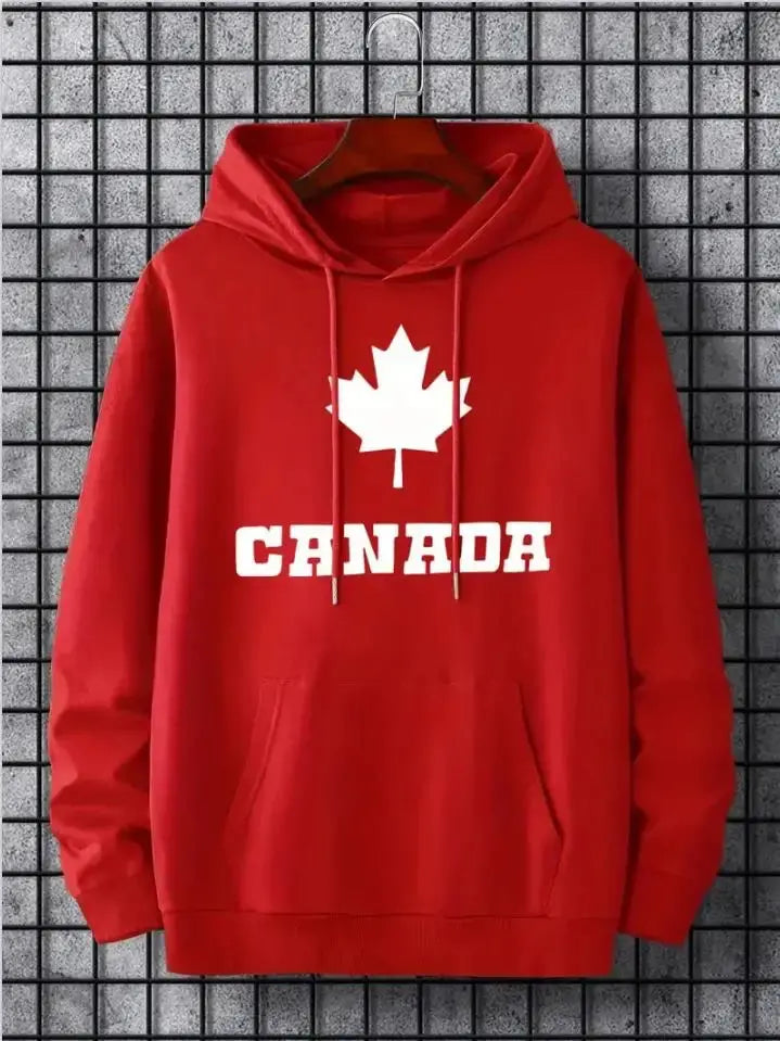 Men's hoodies,   Canada maple leaf hoodie, men's casual pullover with kangaroo pocket for spring and autumn - Boutique Mélange Parfait