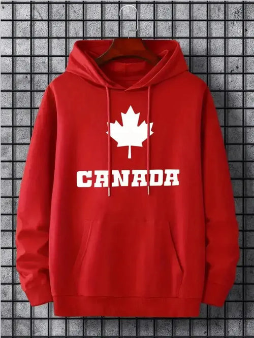 Men's hoodies,   Canada maple leaf hoodie, men's casual pullover with kangaroo pocket for spring and autumn - Boutique Mélange Parfait