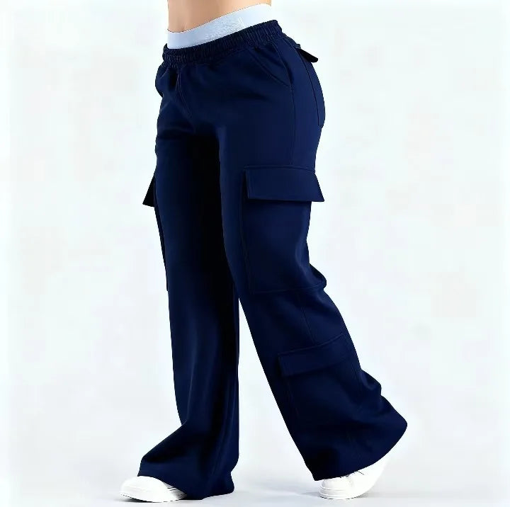 Pantalon Femme printemps été poche polyvalent déplacements décontracté personnalité Pantalon femmes droit décontracté couleur unie Pantalon Boutique Mélange Parfait