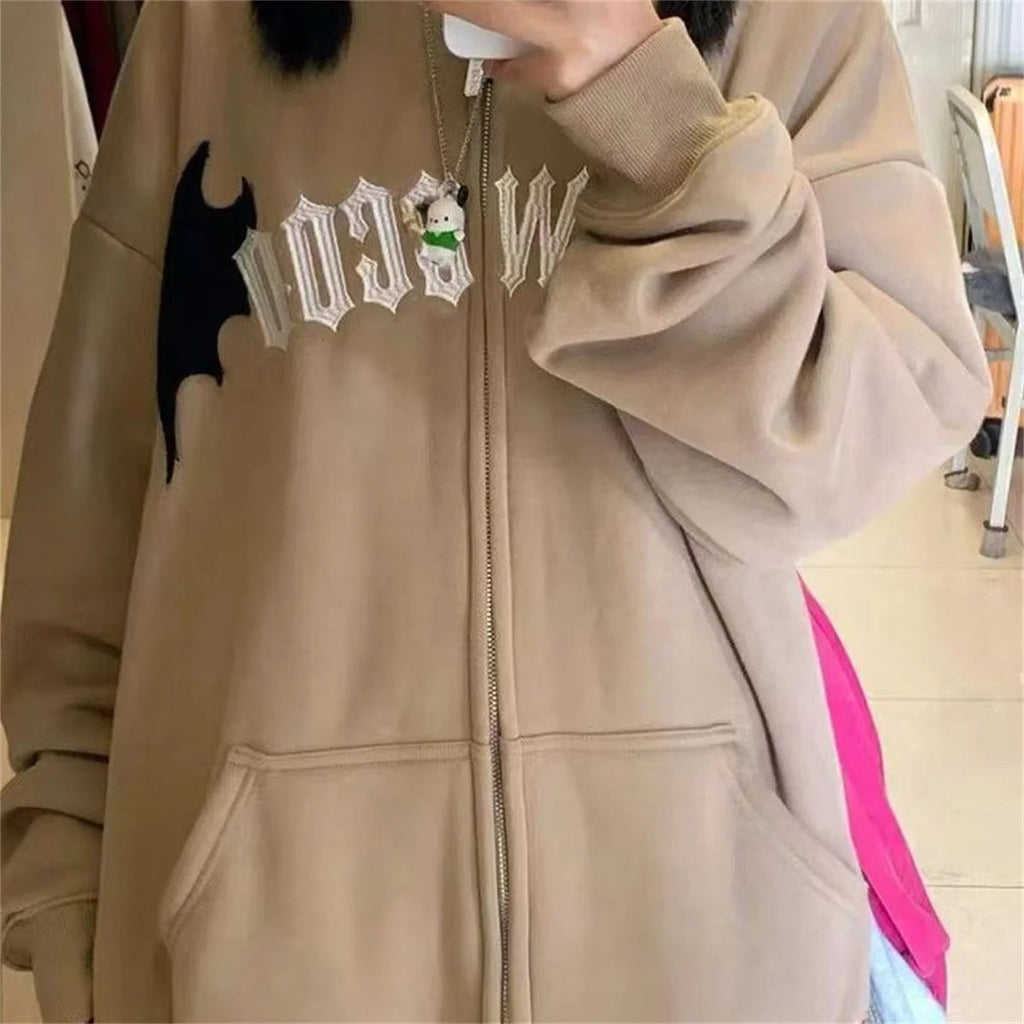 Sweat à capuche diable pour femmes et hommes, Style foncé, Vintage, Harajuku, fermeture éclair, Hip Hop, Streetwear, Y2k, esthétique, Cardigan Grunge Boutique Mélange Parfait