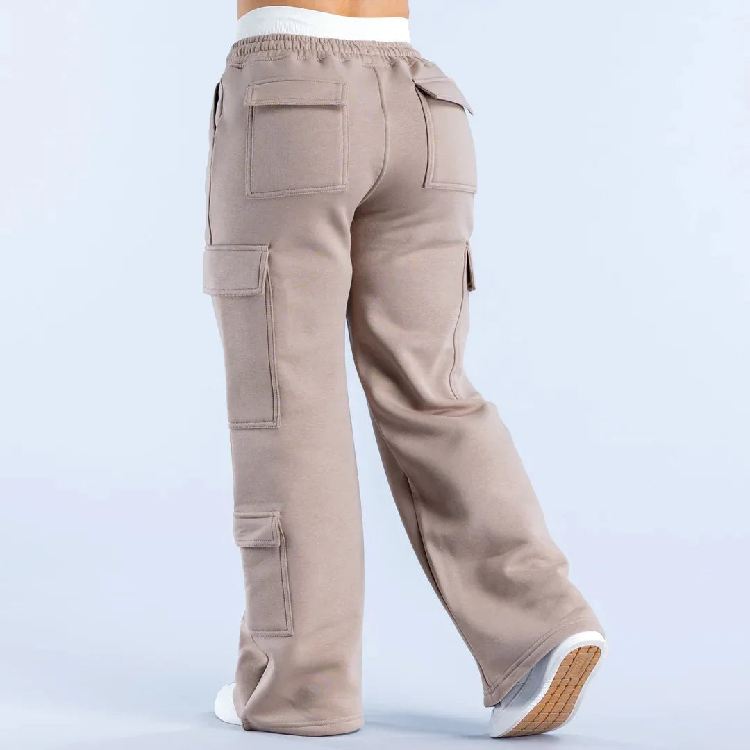 Pantalon Femme printemps été poche polyvalent déplacements décontracté personnalité Pantalon femmes droit décontracté couleur unie Pantalon Boutique Mélange Parfait