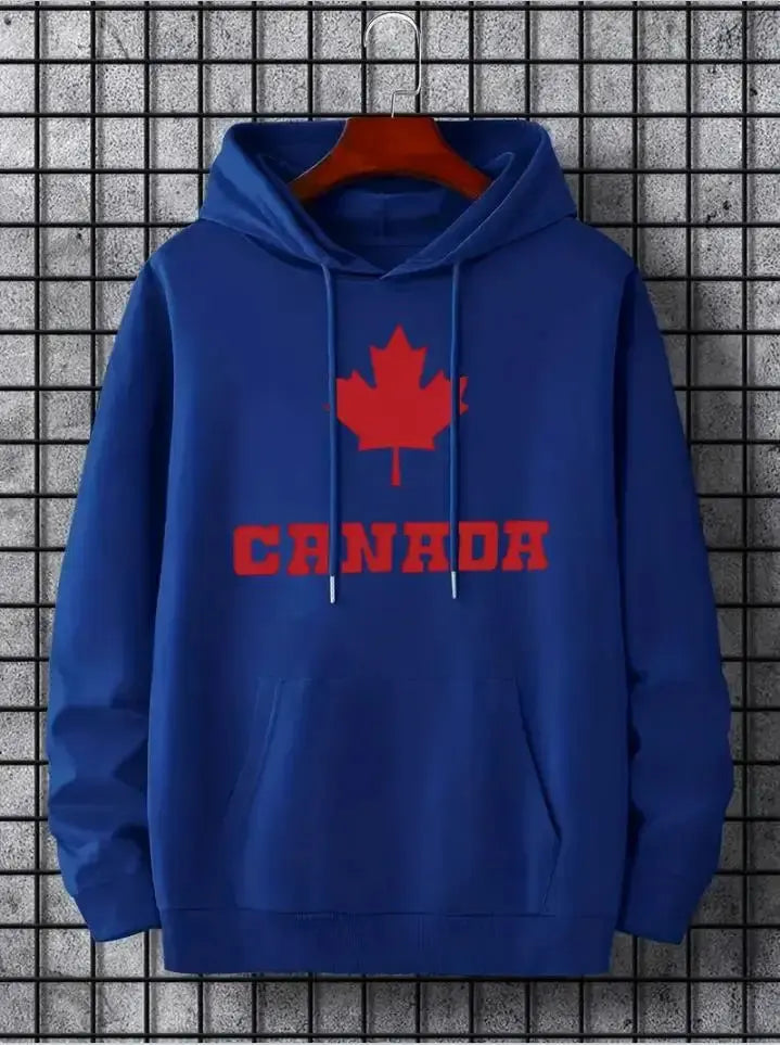 Men's hoodies,   Canada maple leaf hoodie, men's casual pullover with kangaroo pocket for spring and autumn - Boutique Mélange Parfait