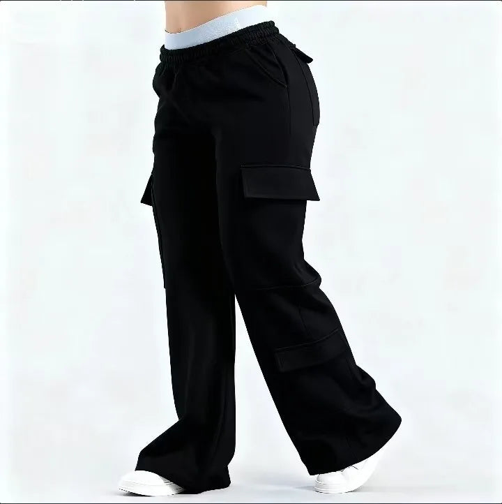 Pantalon Femme printemps été poche polyvalent déplacements décontracté personnalité Pantalon femmes droit décontracté couleur unie Pantalon Boutique Mélange Parfait