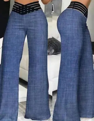Femmes décontracté pantalons longs mode solide bureau Femme décontracté taille haute Pantalon évasé pour femmes vêtements 2024 nouveau Pantalon Femme Boutique Mélange Parfait