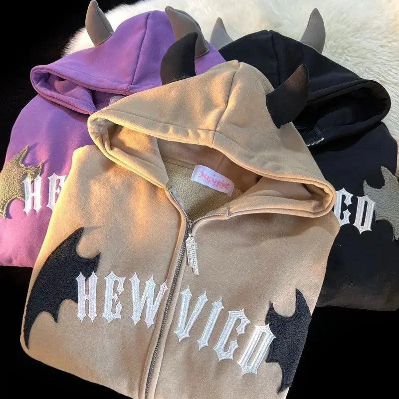 Sweat-shirt à capuche zippé unisexe style vintage Harajuku Hip Hop Streetwear Y2K Grunge esthétique Boutique Mélange Parfait