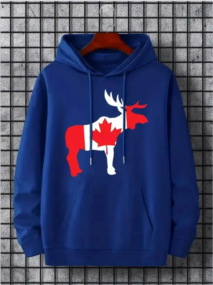 Men's hoodies,   Canada maple leaf hoodie, men's casual pullover with kangaroo pocket for spring and autumn - Boutique Mélange Parfait