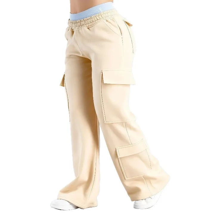Pantalon Femme printemps été poche polyvalent déplacements décontracté personnalité Pantalon femmes droit décontracté couleur unie Pantalon Boutique Mélange Parfait