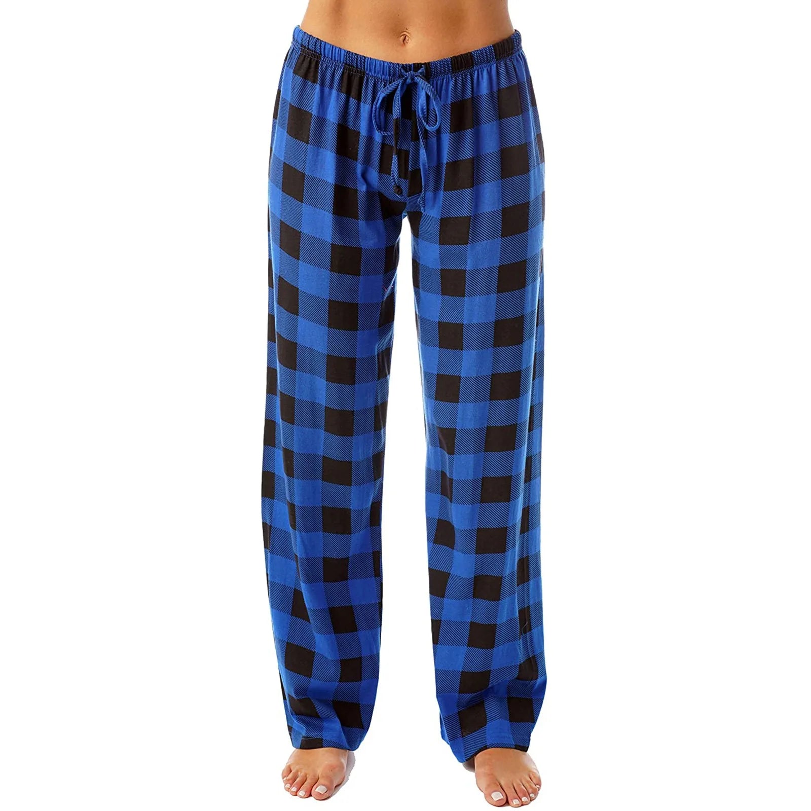 Y2k casual elasticated plaid pants, thin and comfortable, pyjama style with loose drawstring, wide legs, spring-autumn 2024 Boutique Mélange Parfait