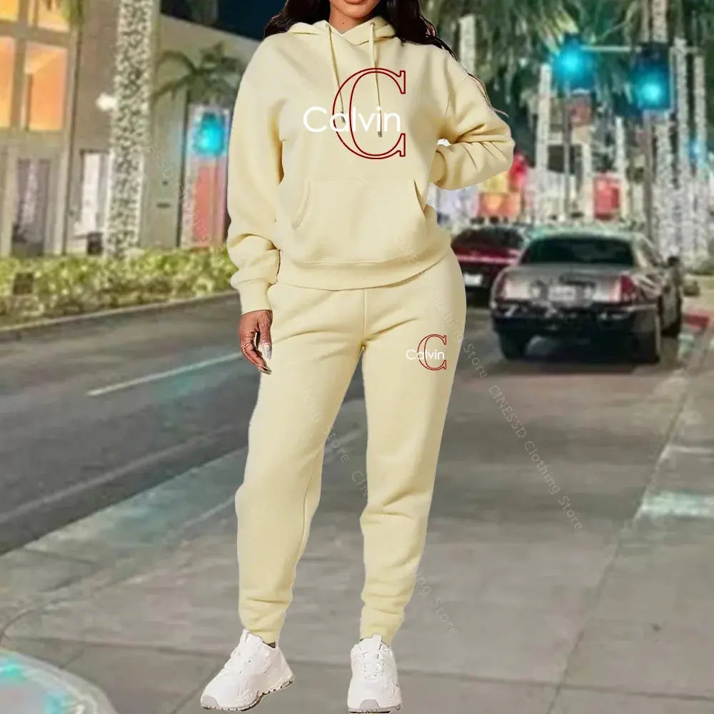 Ensemble de vêtements pour femmes, sweat-shirt et pantalon de survêtement, tenue complète, printemps automne, coupe ample, élégant, tendance, vêtements de créateur, ensemble pour femmes Boutique Mélange Parfait