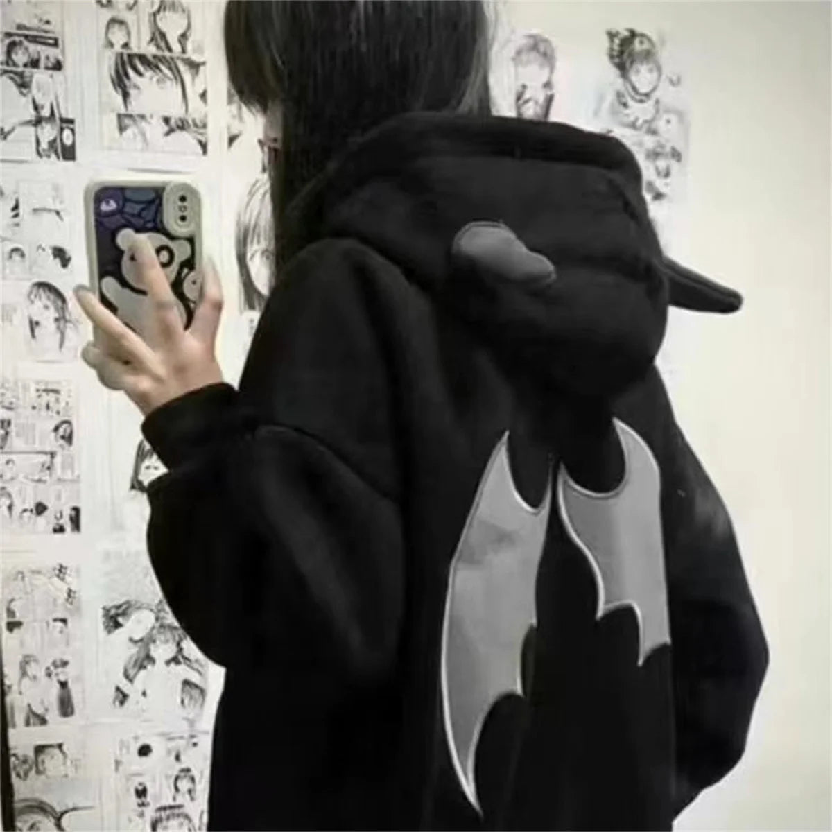 Sweat à capuche diable pour femmes et hommes, Style foncé, Vintage, Harajuku, fermeture éclair, Hip Hop, Streetwear, Y2k, esthétique, Cardigan Grunge Boutique Mélange Parfait