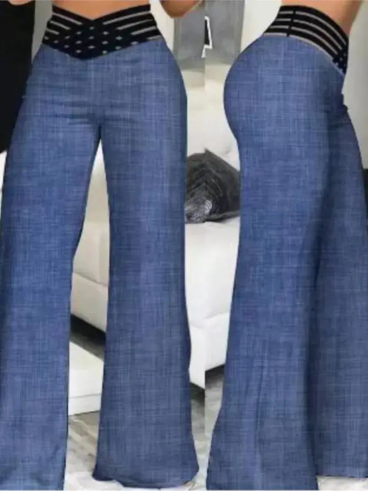 Femmes décontracté pantalons longs mode solide bureau Femme décontracté taille haute Pantalon évasé pour femmes vêtements 2024 nouveau Pantalon Femme Boutique Mélange Parfait