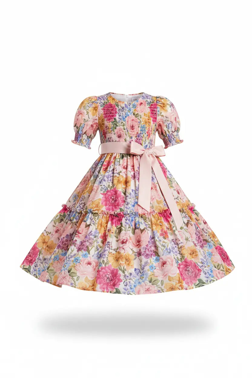 Rainbow Floral Dress — Girls 2-10 years - Boutique Mélange Parfait