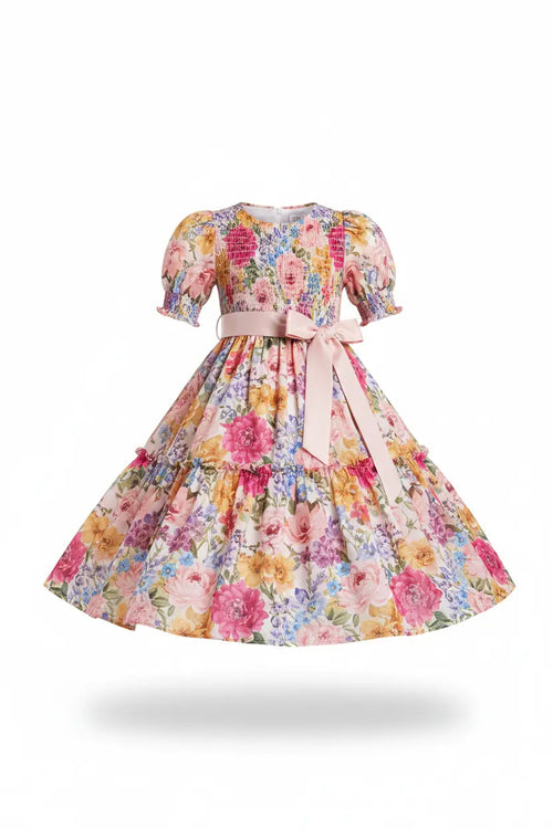 Rainbow Floral Dress — Girls 2-10 years - Boutique Mélange Parfait